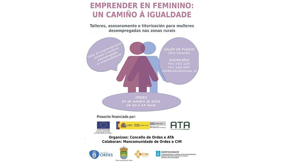 Aberta a inscrición para participar na xornada  Emprende en feminino: un camiño á igualdade 