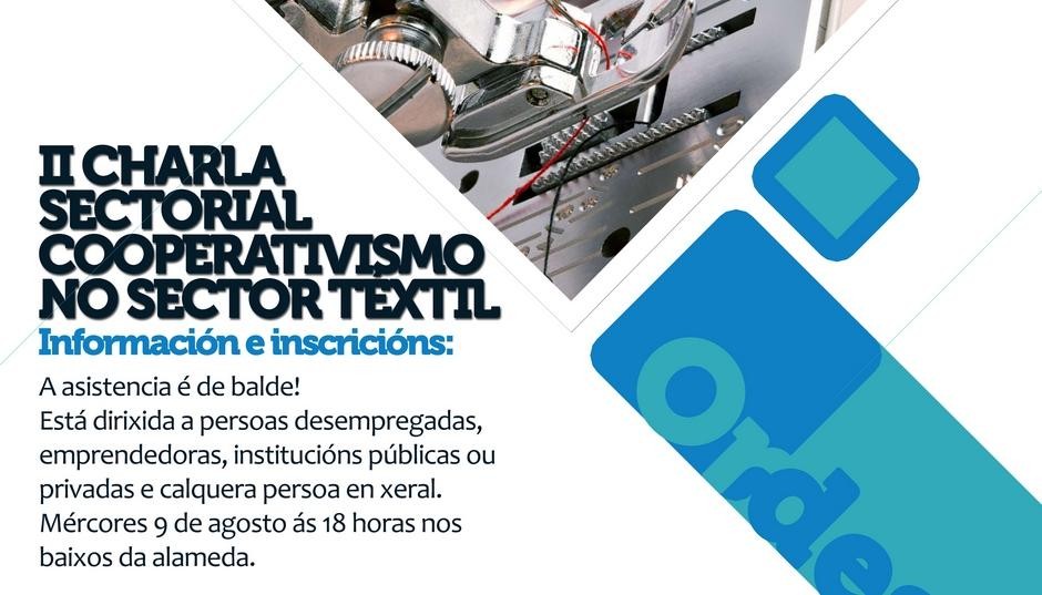 Este mércores nova charla sobre cooperativismo téxtil