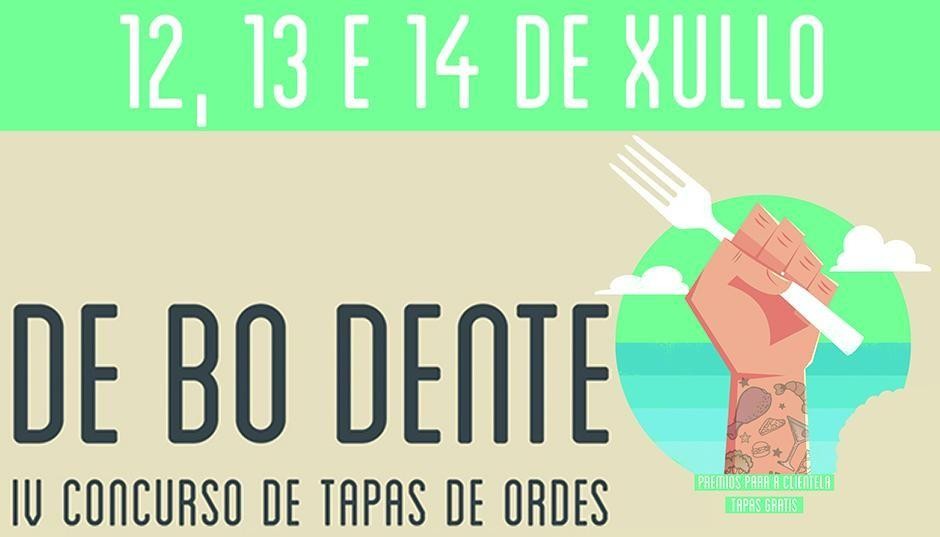 Ordes celebrará a cuarta edición do concurso de tapas ‘De bo dente’ os vindeiros 12, 13 e 14 de xullo