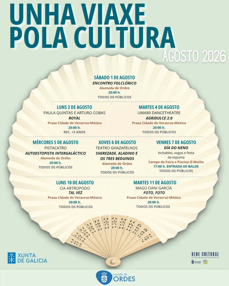 A Alameda de Ordes e a Praza Cidade de Veracruz-México, escenarios para Unha viaxe pola cultura