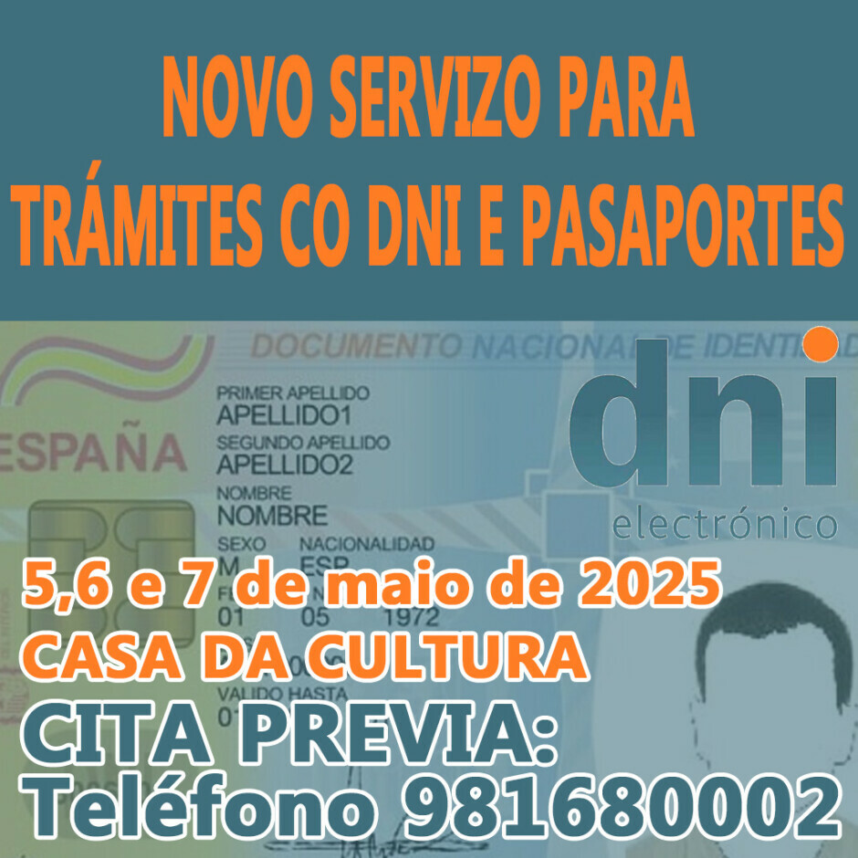 Novas datas para os trámites co DNI e o pasaporte