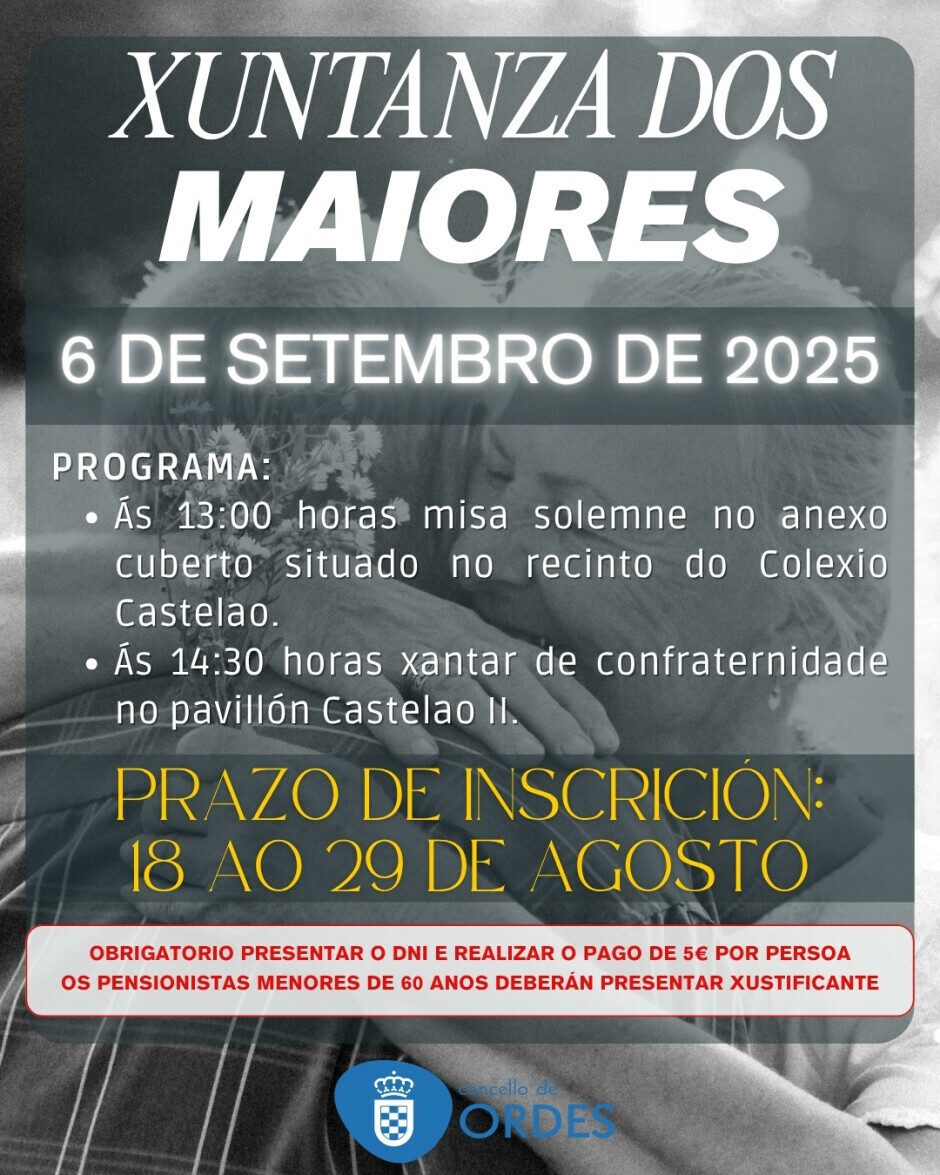 Os maiores de Ordes terán a súa festa na primeira fin de semana de setembro