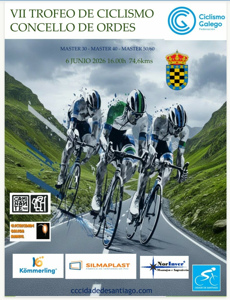 O VII Trofeo Concello de Ordes converterá a vila na capital do ciclismo Máster