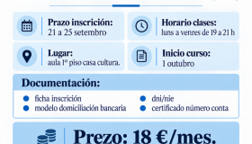 Aberta ata o venres a inscrición para os cursos de Educación de Adultos organizados polo Concello