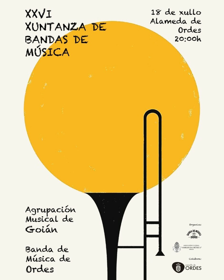 A alameda de Ordes acollerá a vindeira fin de semana a XXVI Xuntanza de Bandas de Música