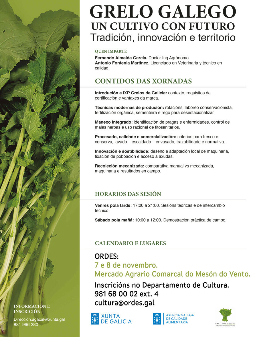 O Mesón do Vento acollerá unhas xornadas dedicadas ao cultivo do grelo