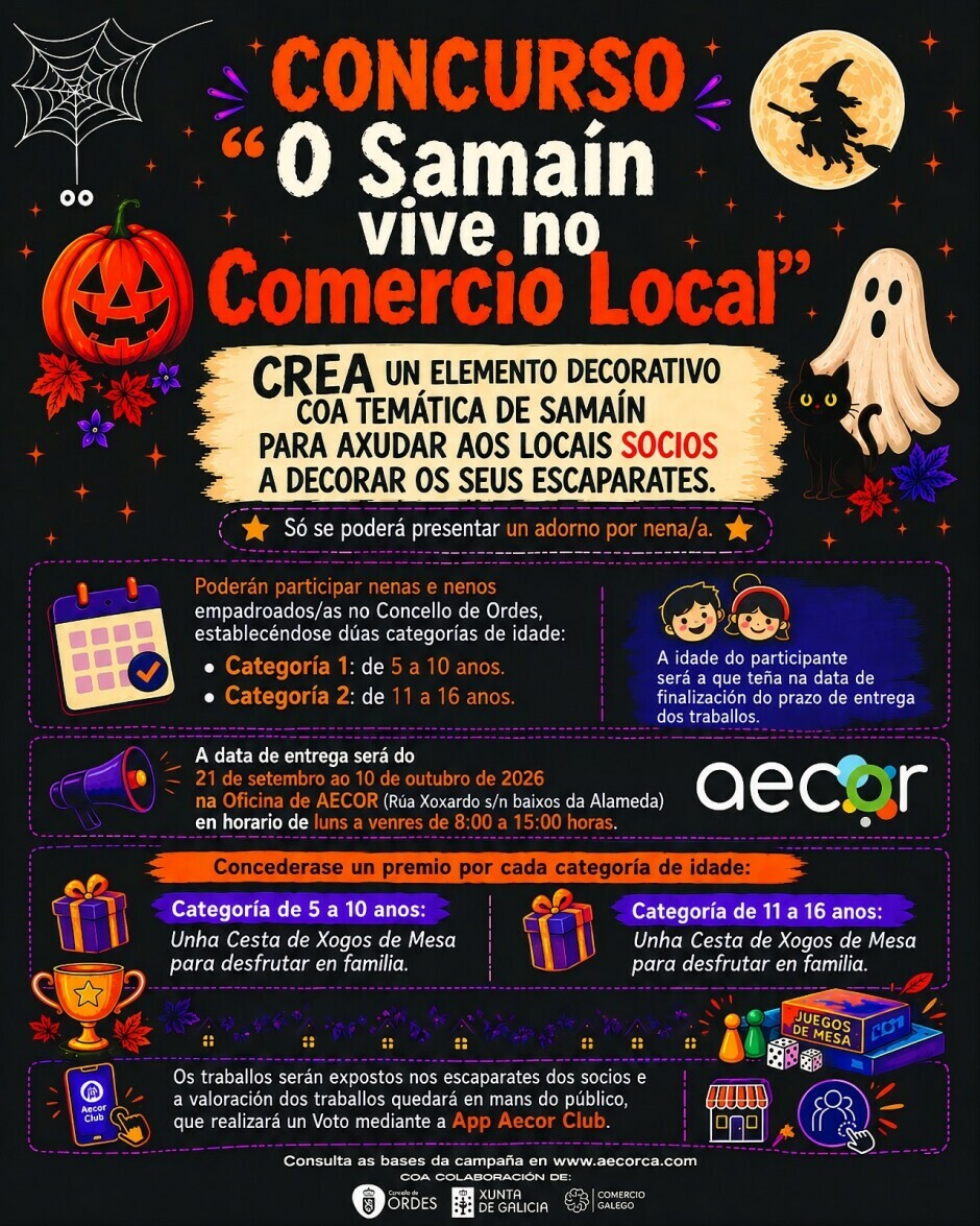 AECOR convoca o concurso infantil O Samaín vive no comercio local
