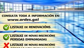 RENOVACIÓNS E NOVAS INSCRICIÓNS PARA O 3º TRIMESTRE DOS CURSOS DE NATACIÓN NA PISCINA IVÁN RAÑA FUENTES
