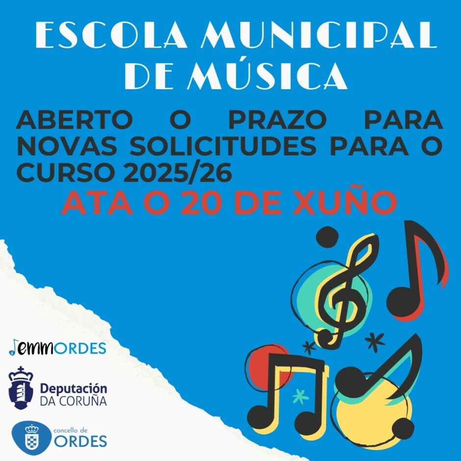 A Escola Municipal de Música de Ordes abre o prazo de matrícula para novos ingresos