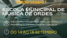 A Escola Municipal de Música de Ordes abre un prazo extraordinario de matrícula para o curso 2026-27