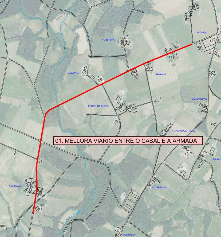 O Concello de Ordes abre a licitación das obras de mellora da vía entre O Casal e A Armada en Vilamaior