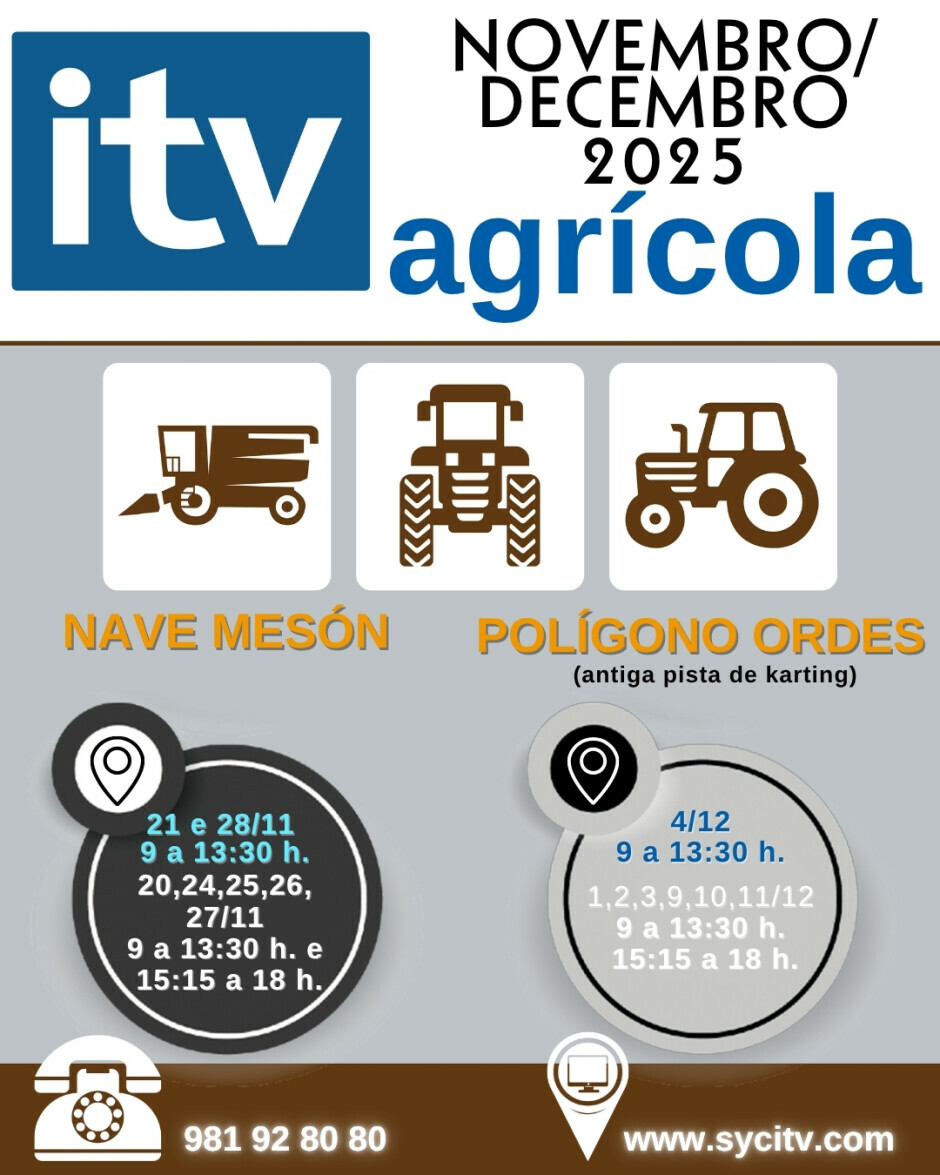 ITV agrícola nos meses de novembro e decembro