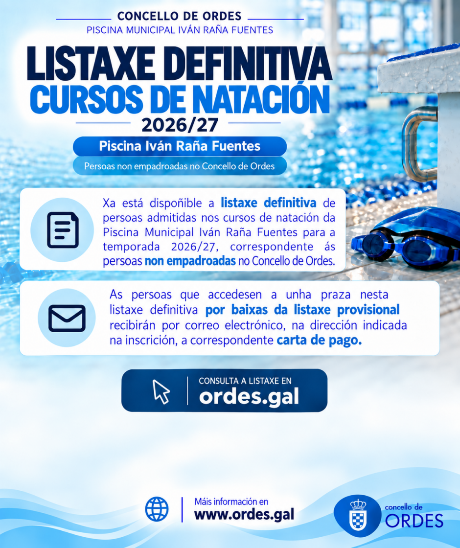LISTAXE DEFINITIVA CURSOS DE NATACIÓN PISCINA IVÁN RAÑA FUENTES, NON EMPADROADOS