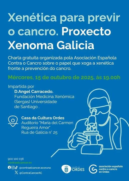 Ángel Carracedo ofrecerá unha charla en Ordes sobre a xenética como medida de prevención contra o cancro