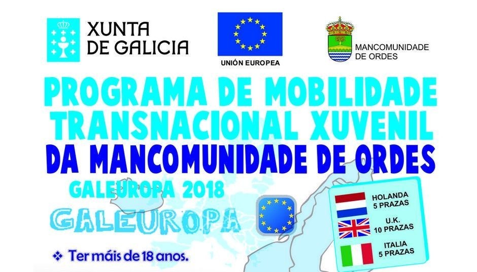 Últimas dúas prazas para o programa xuvenil Galeuropa da Mancomunidade de Ordes