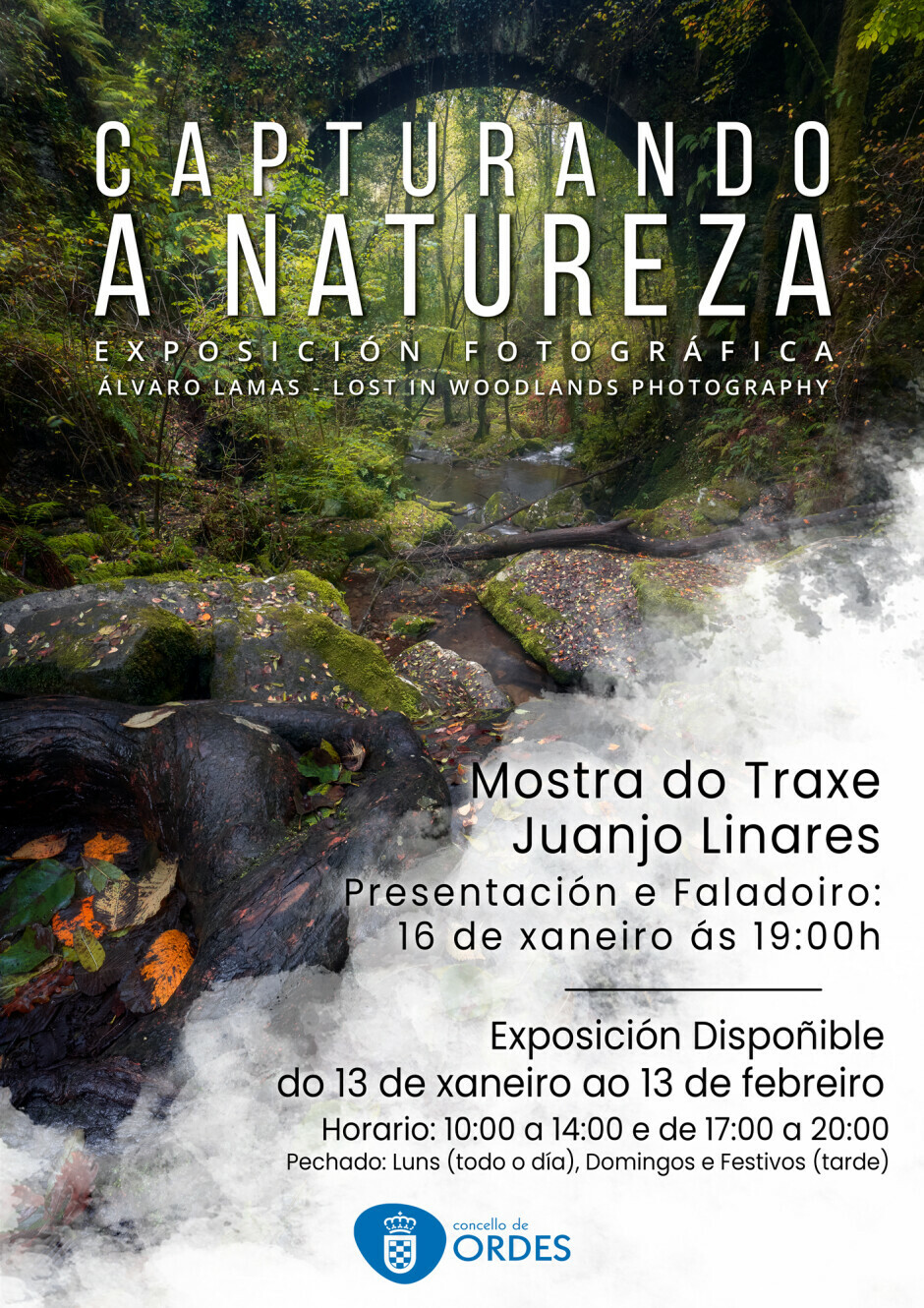 Álvaro Lamas trae a Ordes a súa exposición Capturando a Natureza